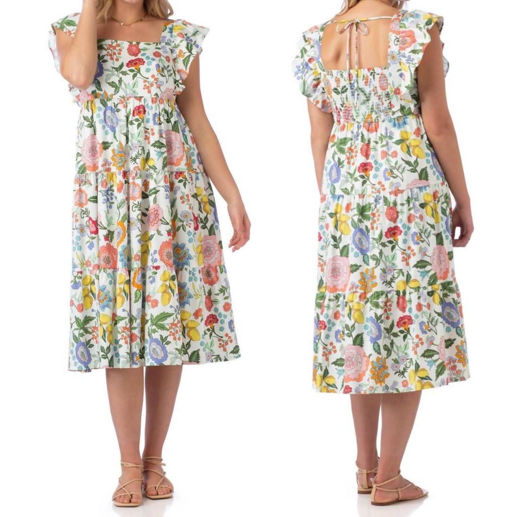 Crosby By Mollie Burch Eloise Dress In Lemon Verbena $294 Size M